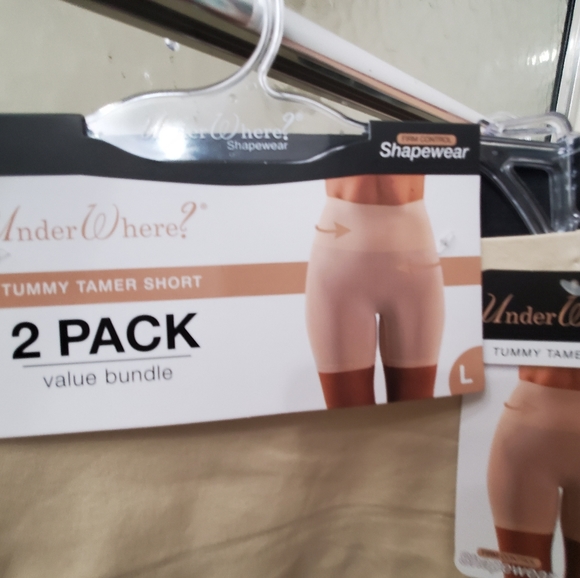NWT UnderWhere 2PK Tummy Tamer ShapShorts; Double Layer Waistband; L Size; $30. - Picture 3 of 10